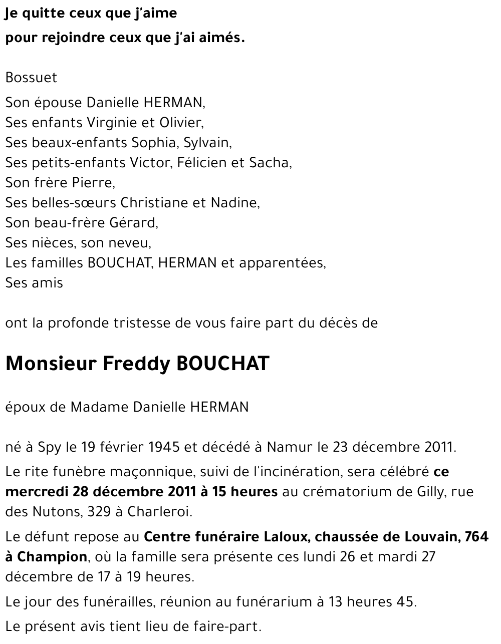 Freddy BOUCHAT
