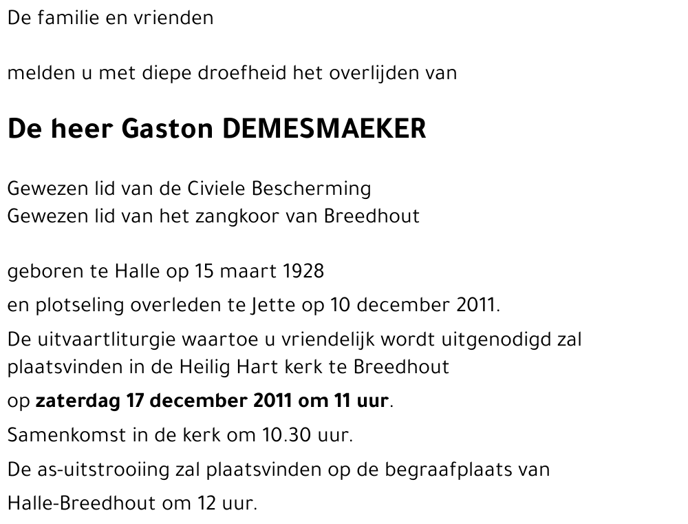 Gaston DEMESMAEKER