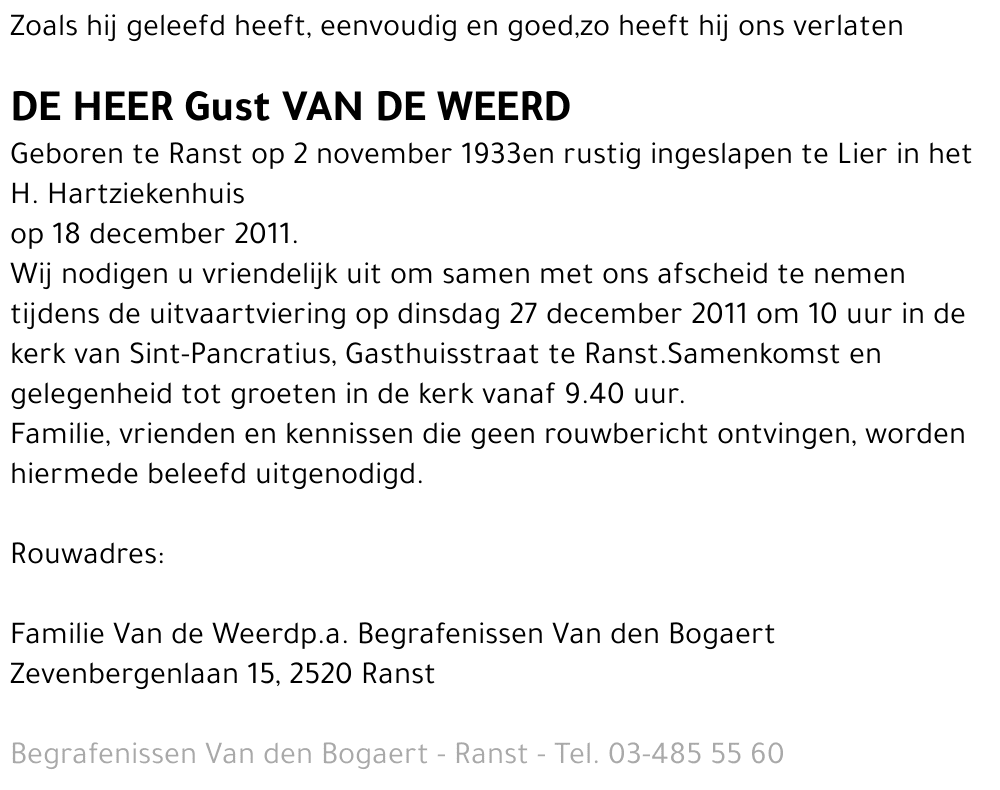 Gust Van de Weerd