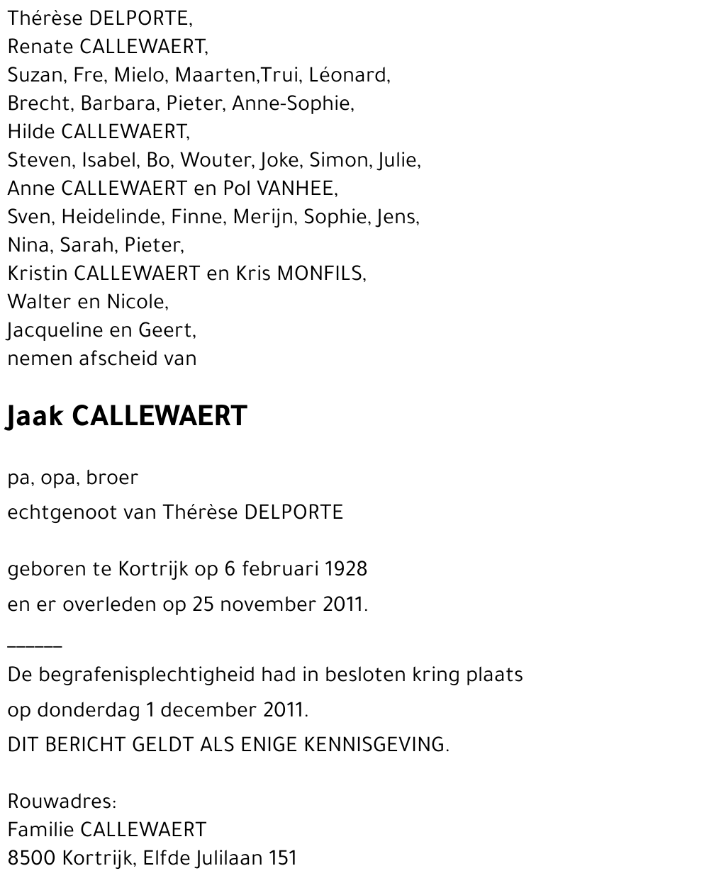 Jaak CALLEWAERT
