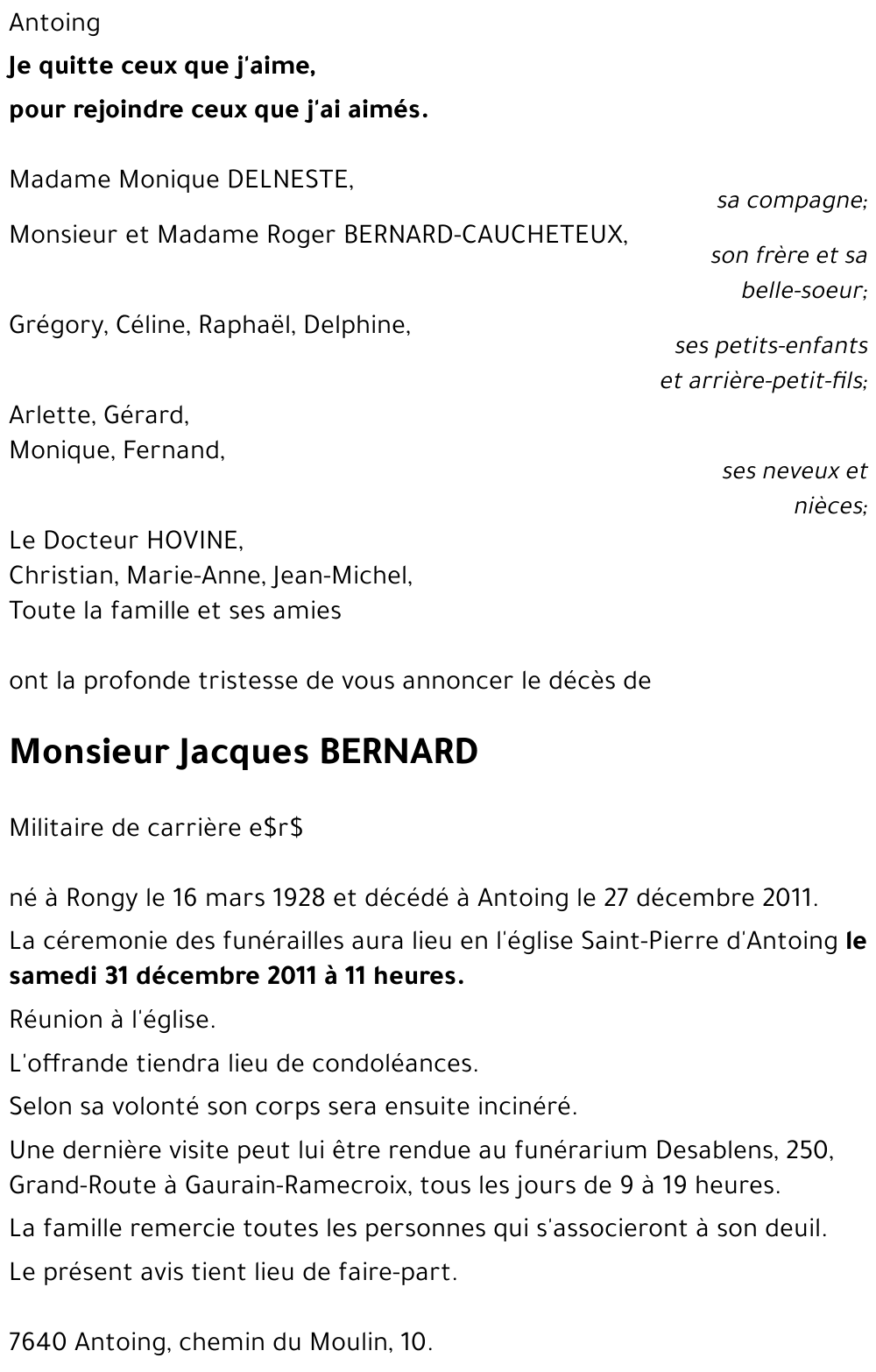 Jacques BERNARD