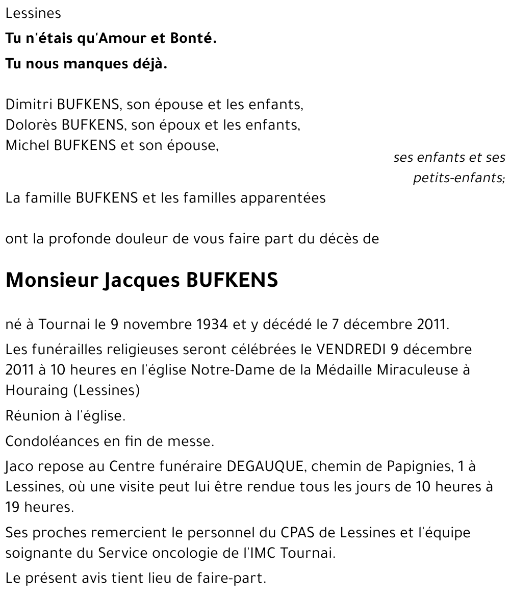 Jacques BUFKENS