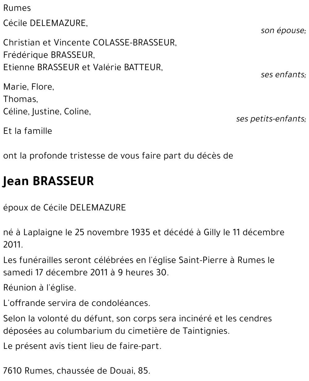 Jean BRASSEUR