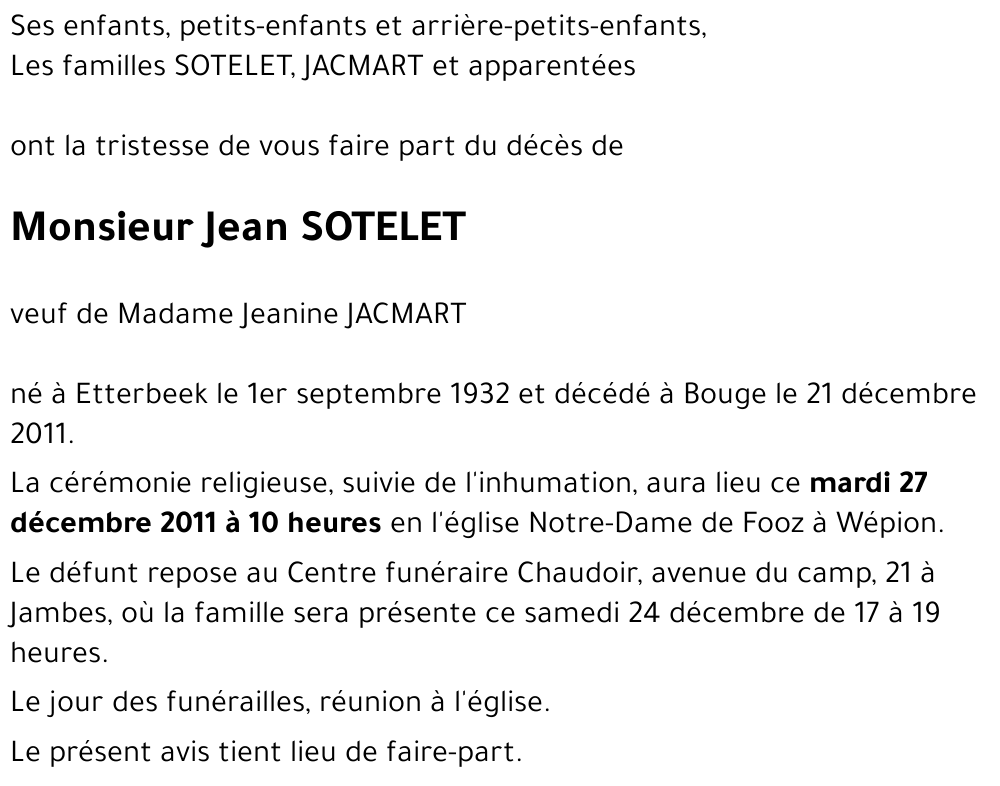 Jean SOTELET