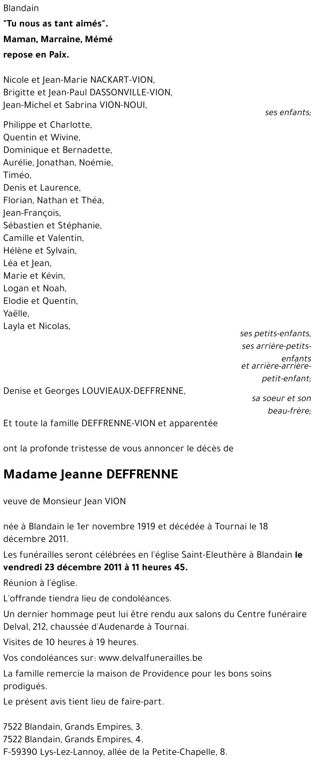 Jeanne DEFFRENNE