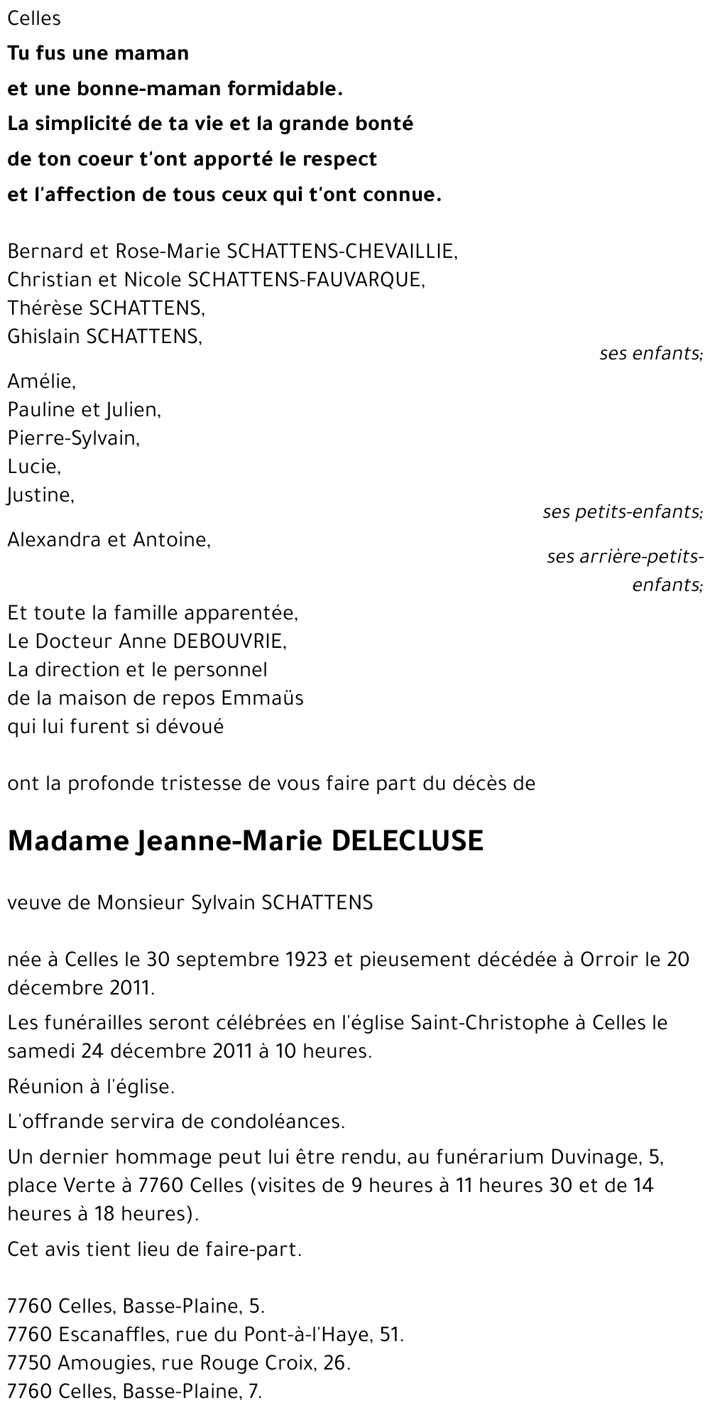 Jeanne-Marie DELECLUSE