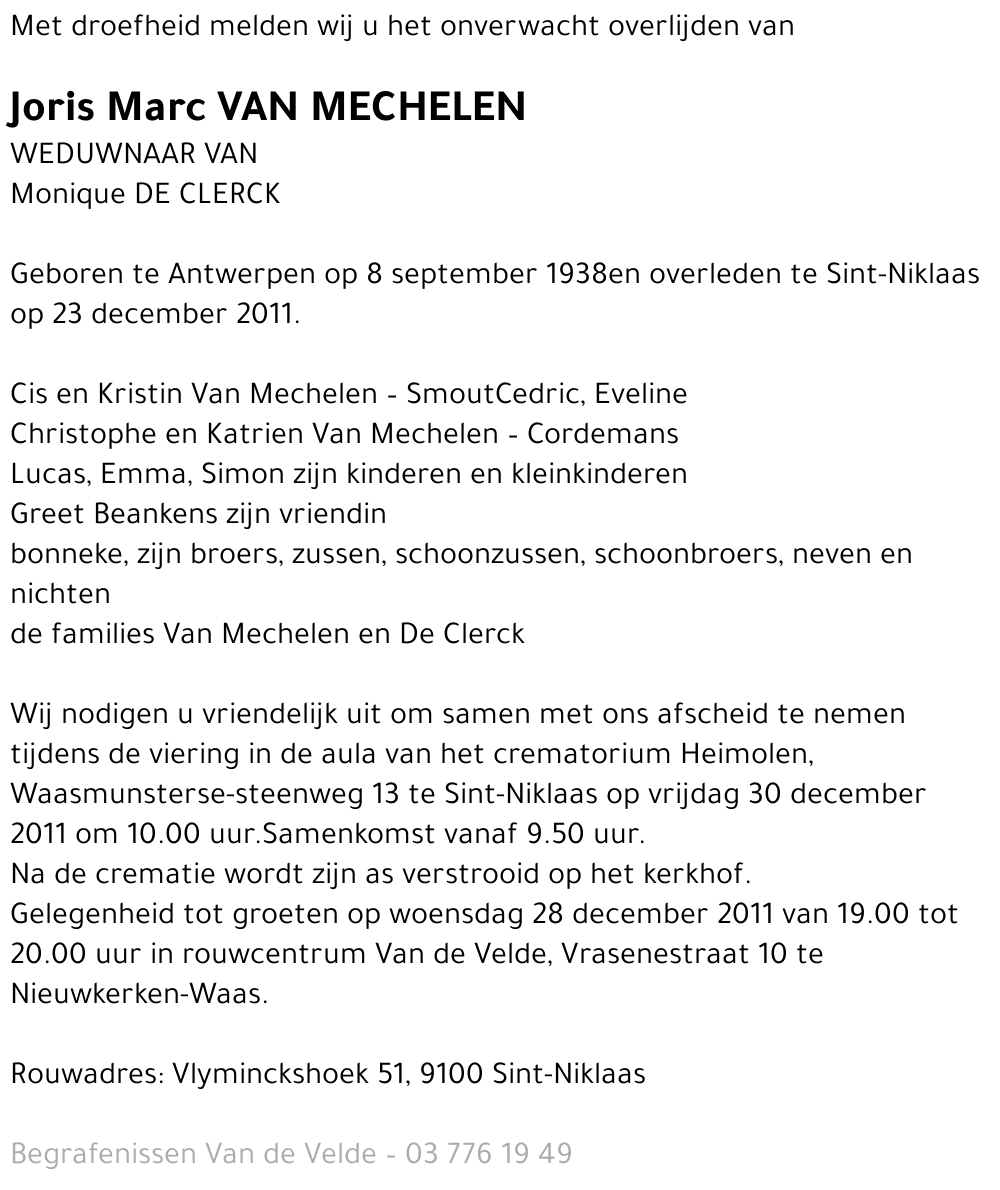 Joris Marc Van Mechelen
