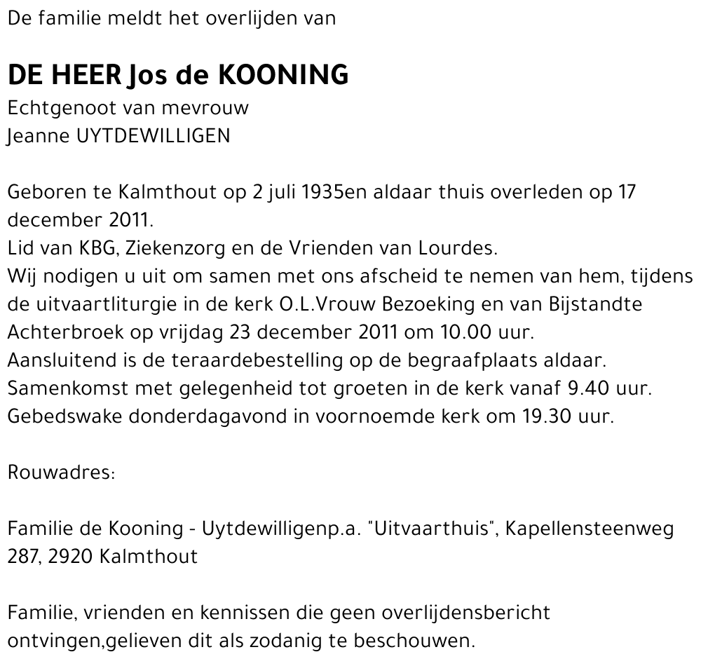 Jos de KOONING