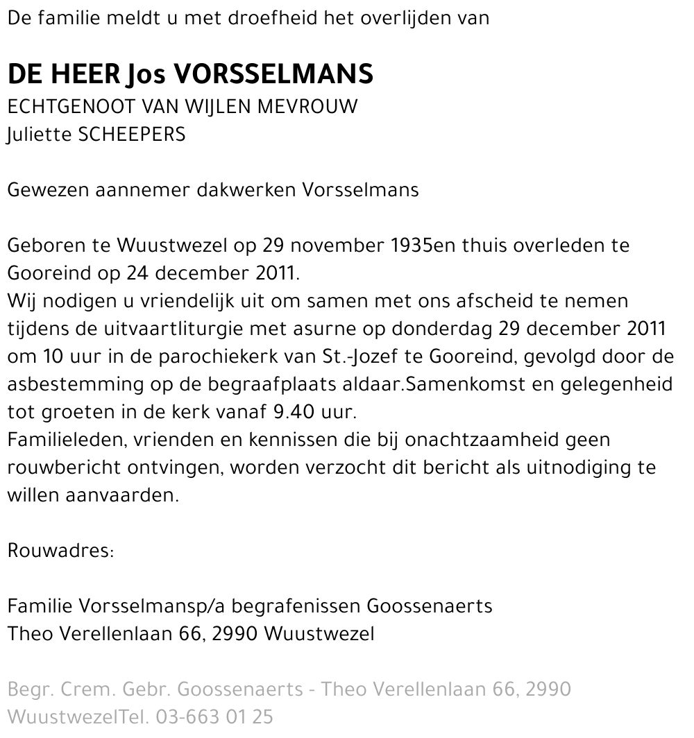 Jos Vorsselmans