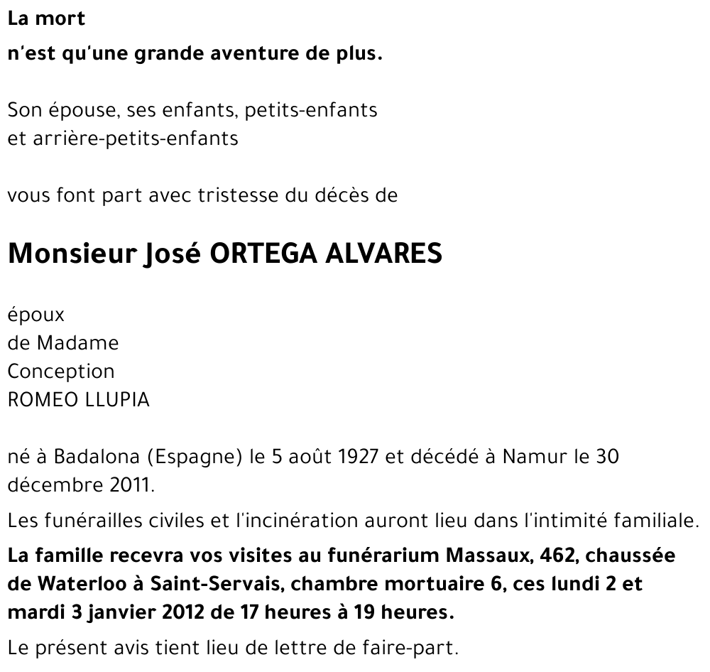 José ORTEGA ALVARES