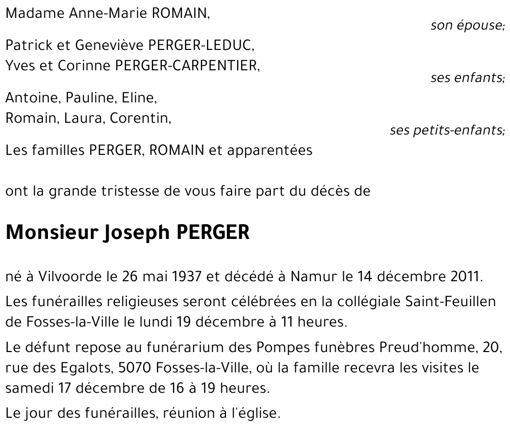 Joseph PERGER