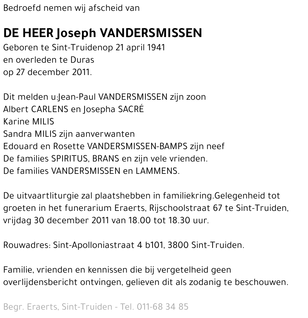 Joseph Vandersmissen