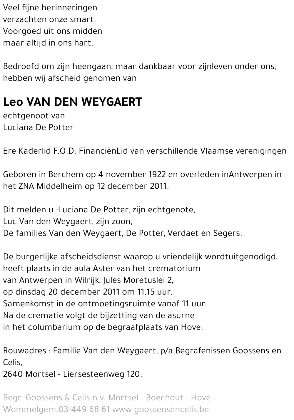 Leo Van den Weygaert