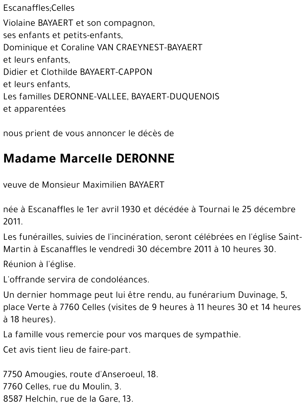 Marcelle DERONNE