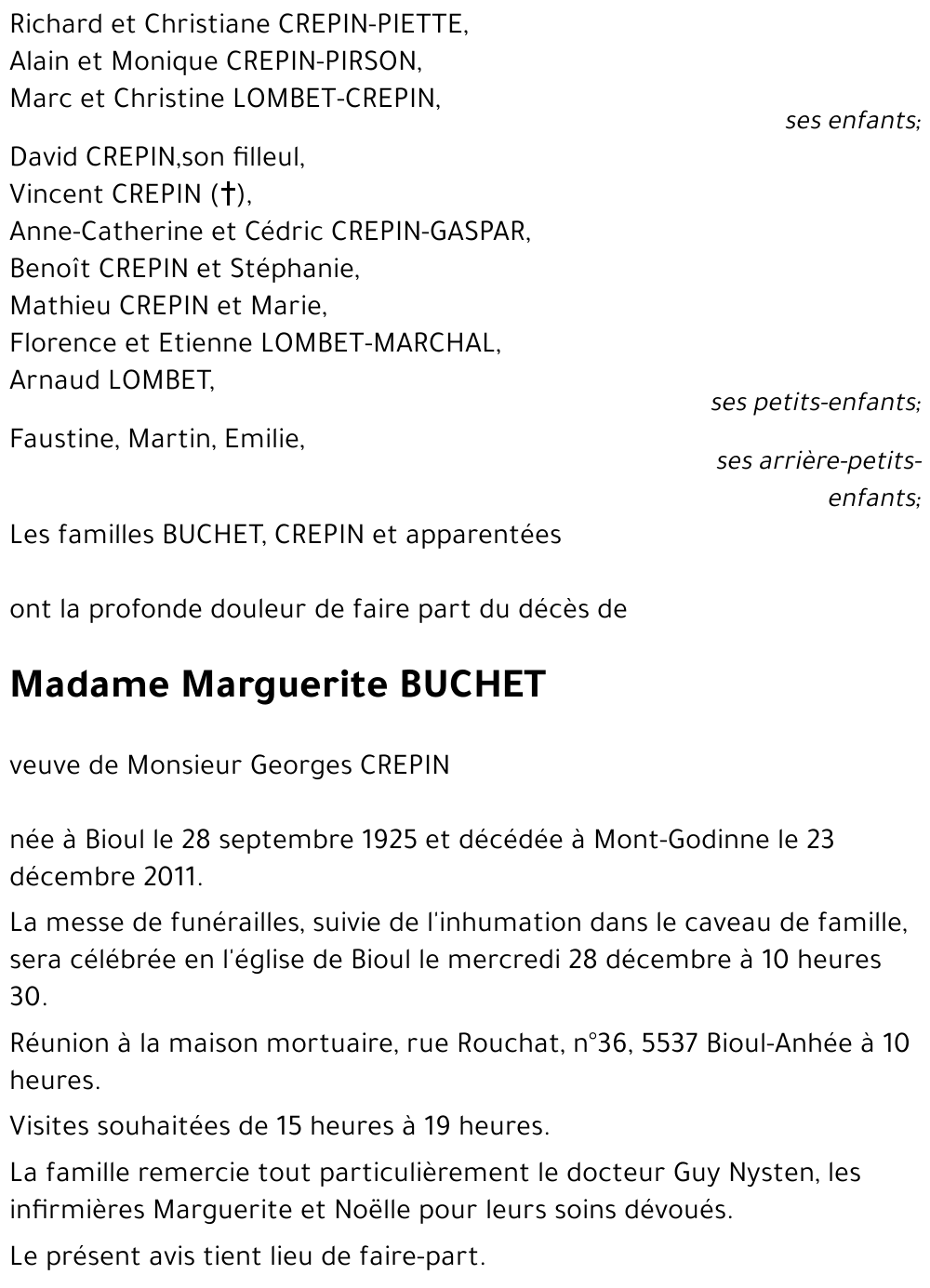 Marguerite BUCHET