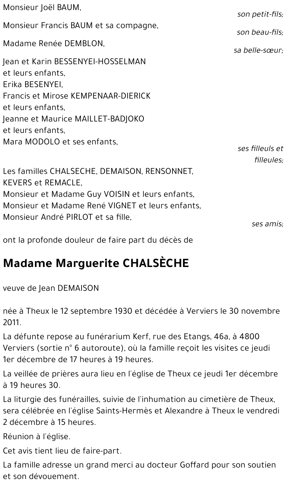 Marguerite CHALSECHE