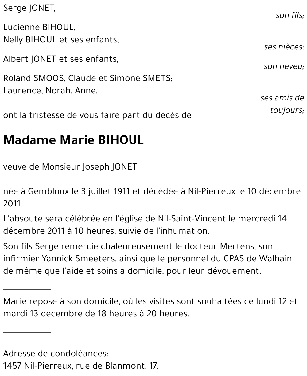 Marie BIHOUL