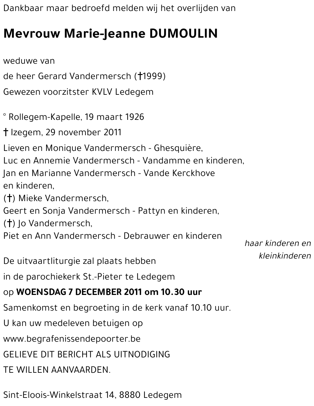 Marie-Jeanne DUMOULIN