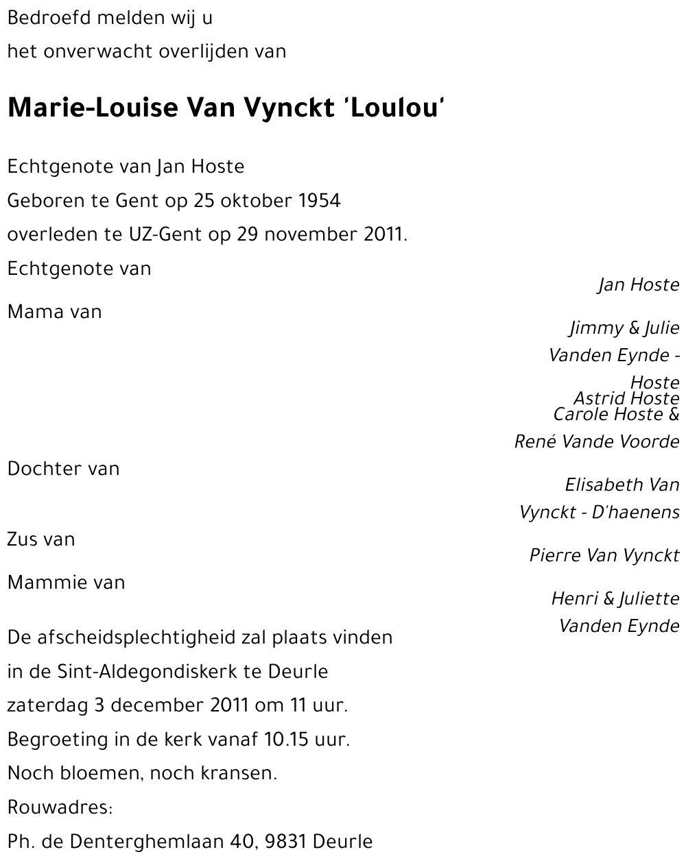 Marie-Louise Van Vynckt