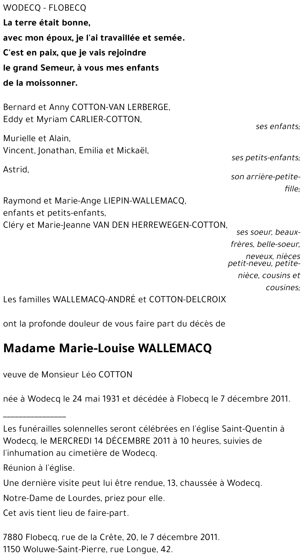 Marie-Louise WALLEMACQ