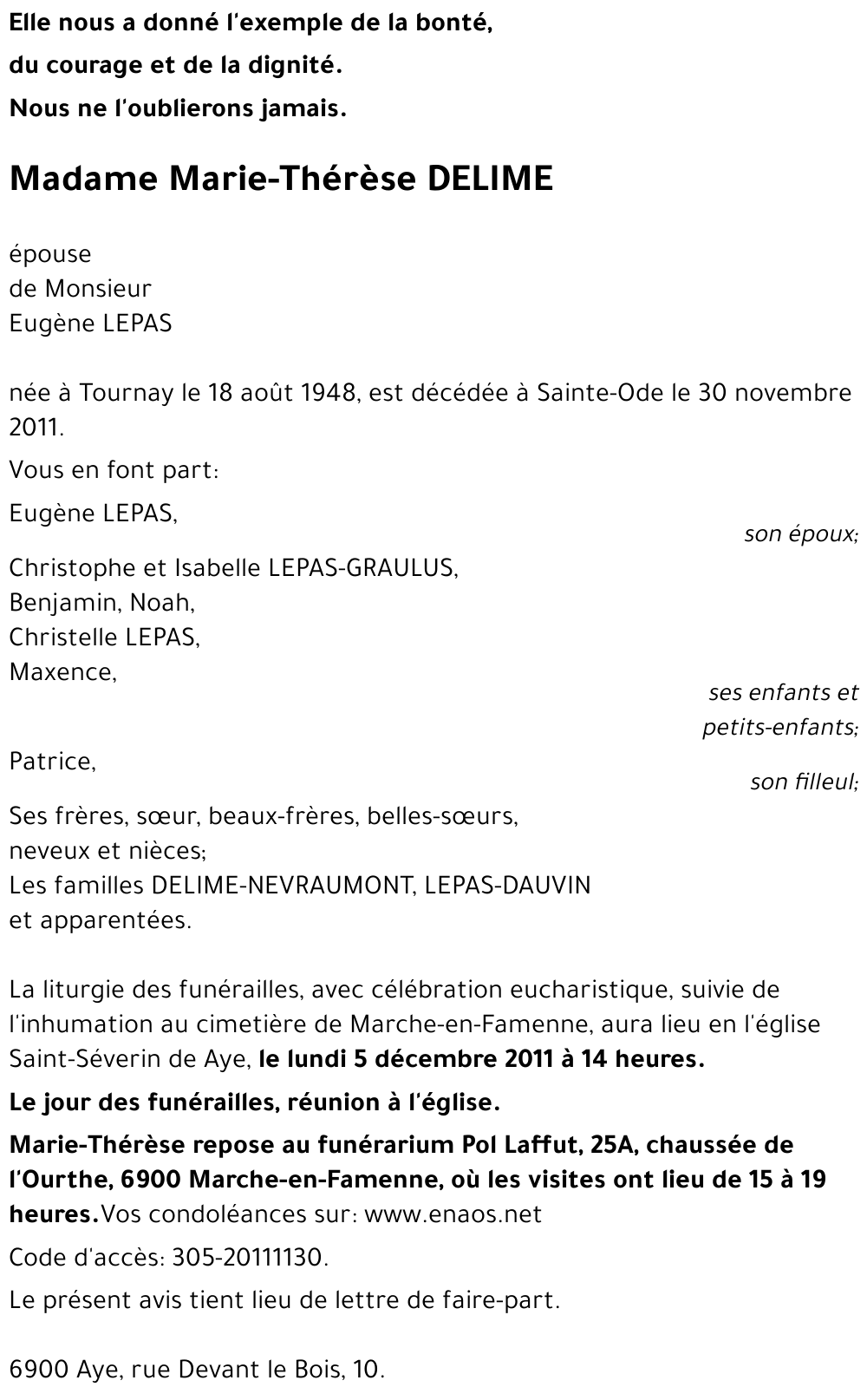 Marie-Thérèse DELIME