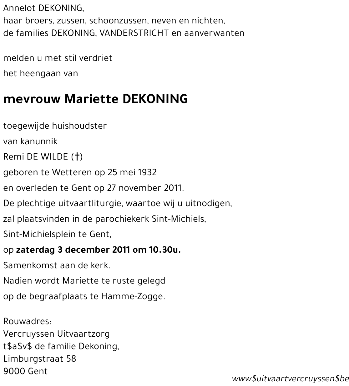 Mariette DEKONING