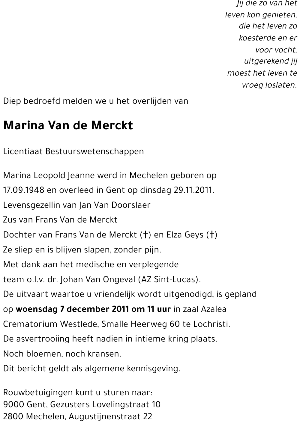 Marina Van de Merckt