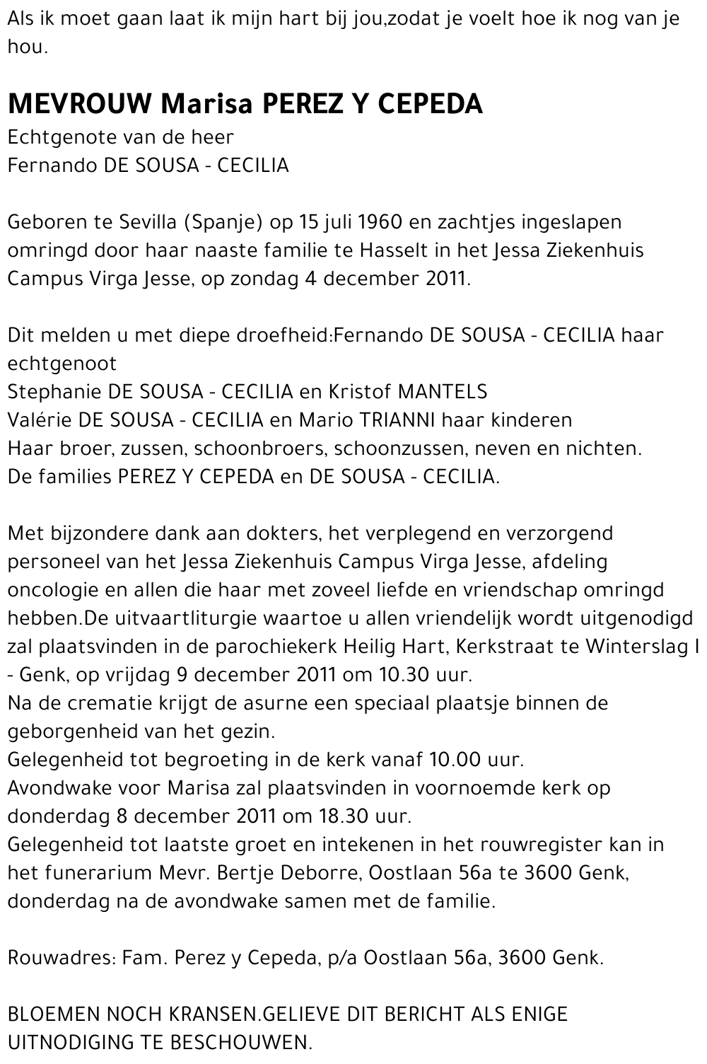 Marisa PEREZ Y CEPEDA