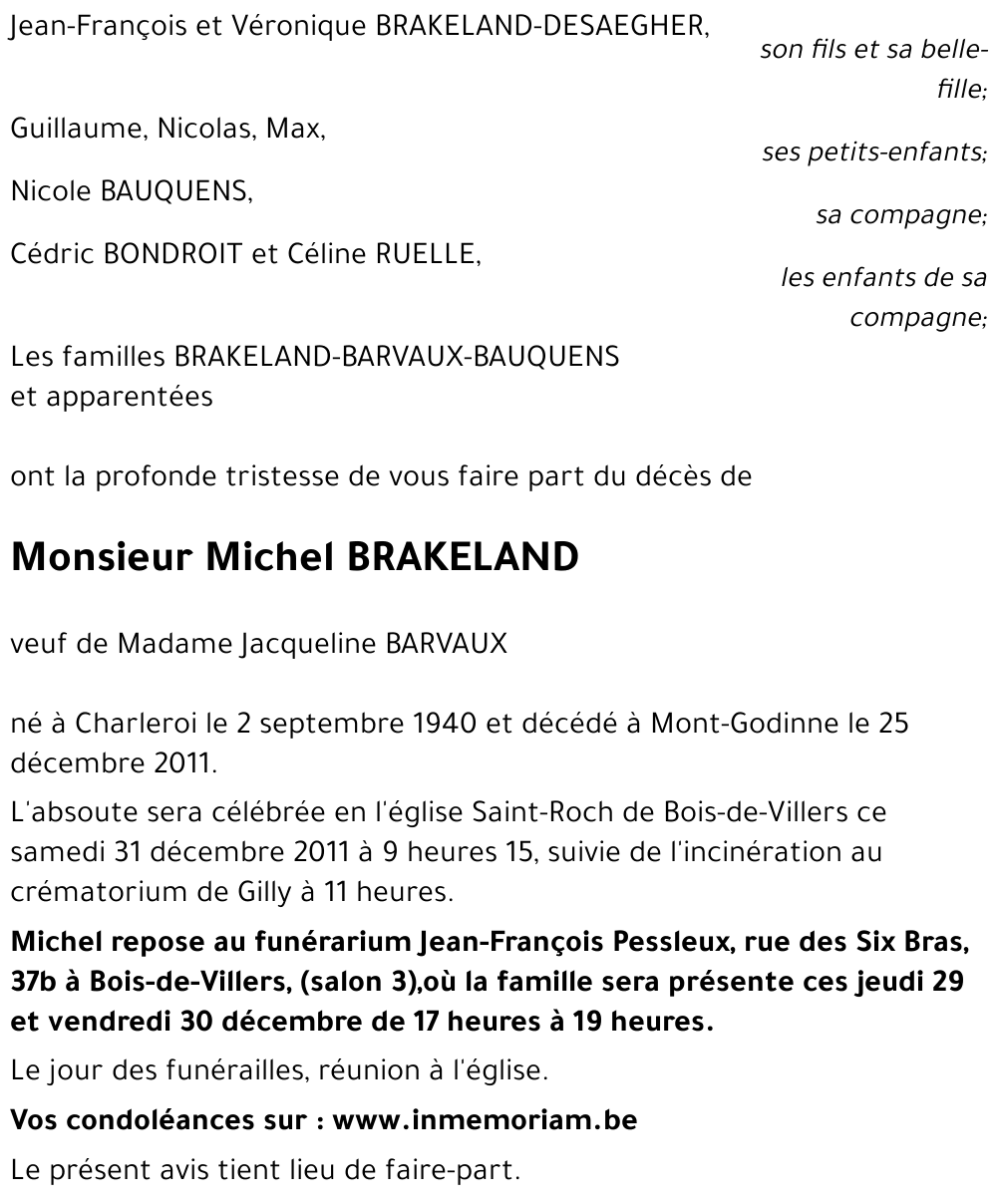 Michel BRAKELAND