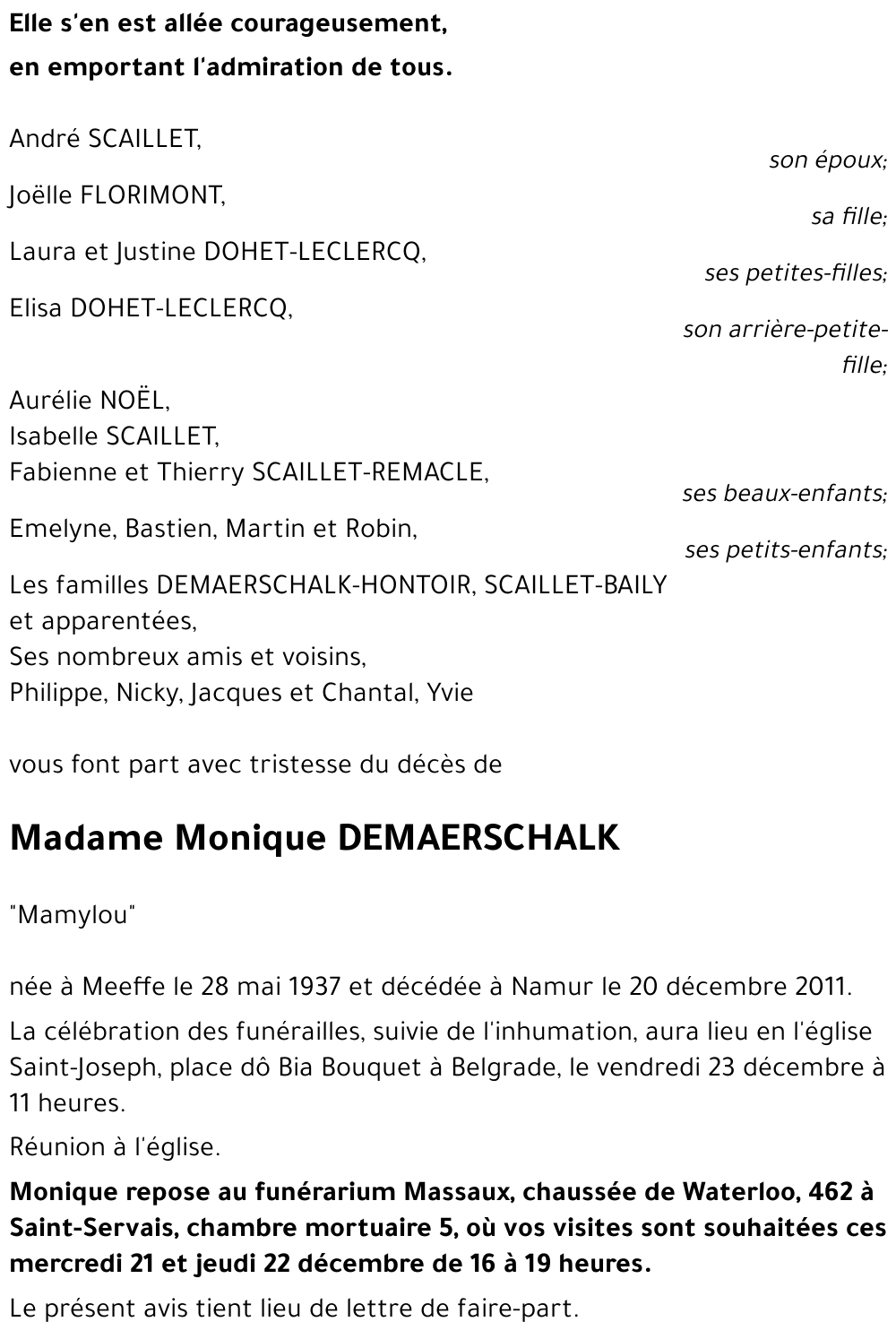 Monique DEMAERSCHALK