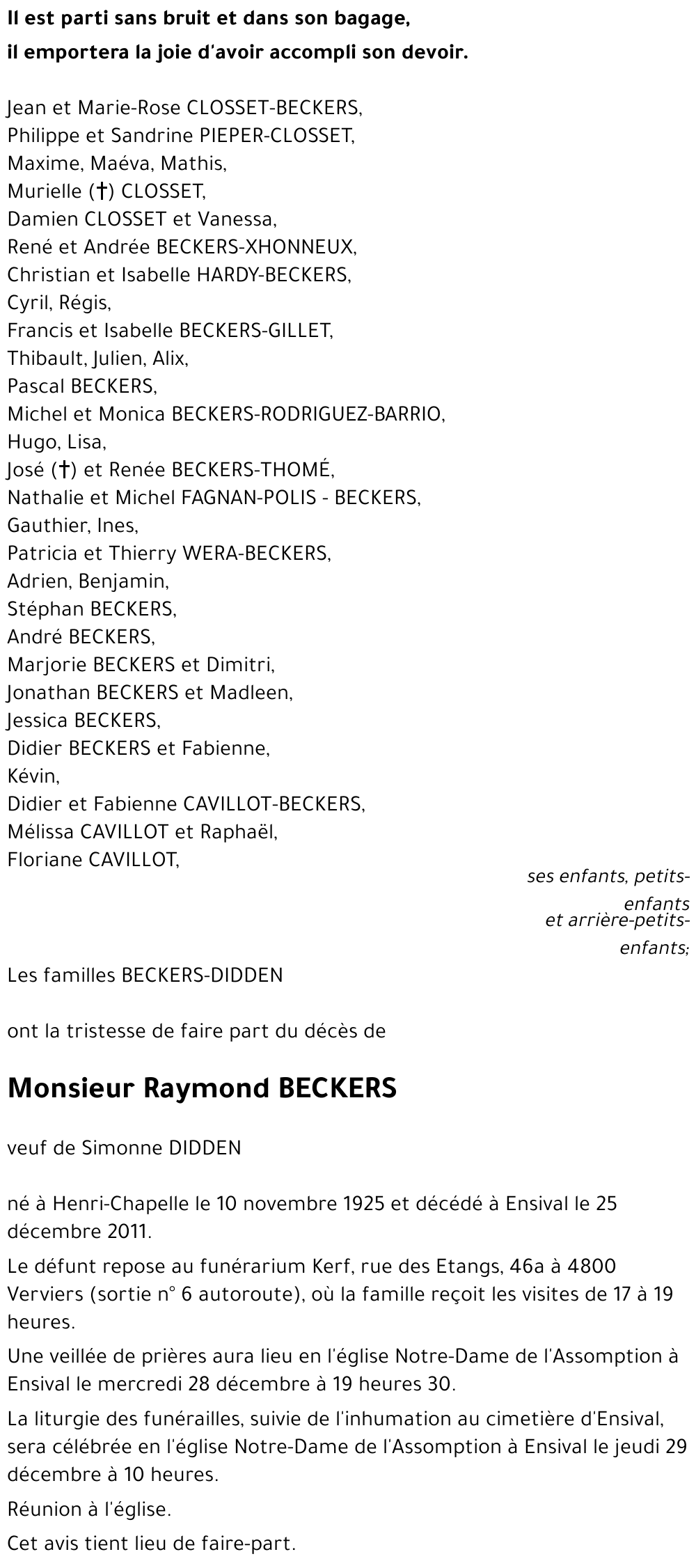 Raymond BECKERS