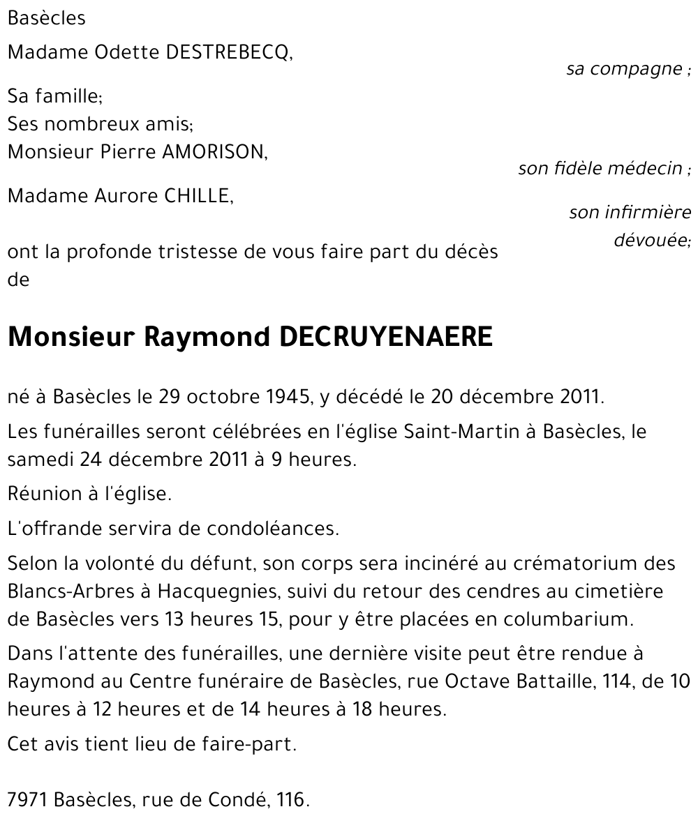 Raymond DECRUYENAERE