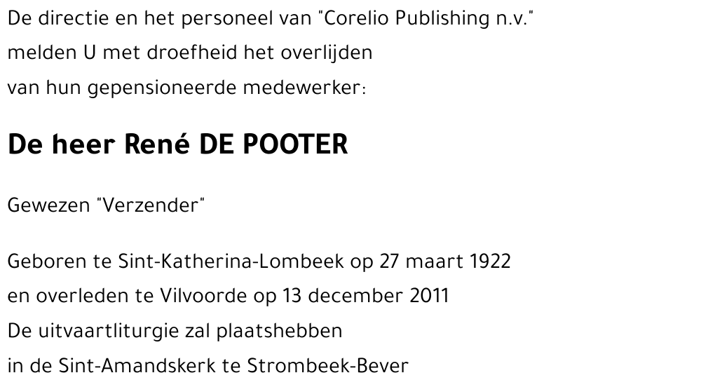 René DE POOTER