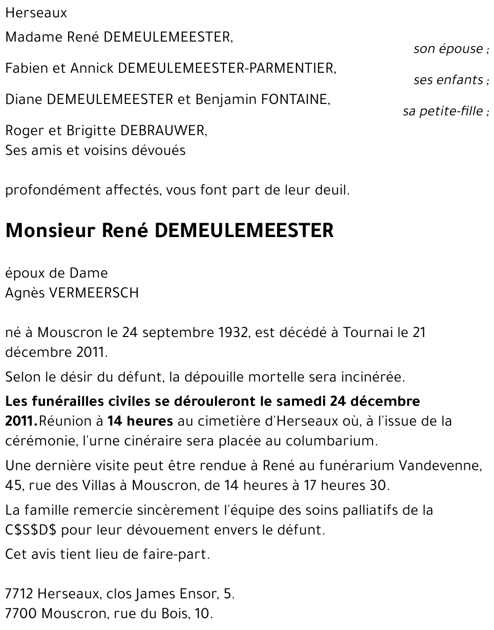 René DEMEULEMEESTER