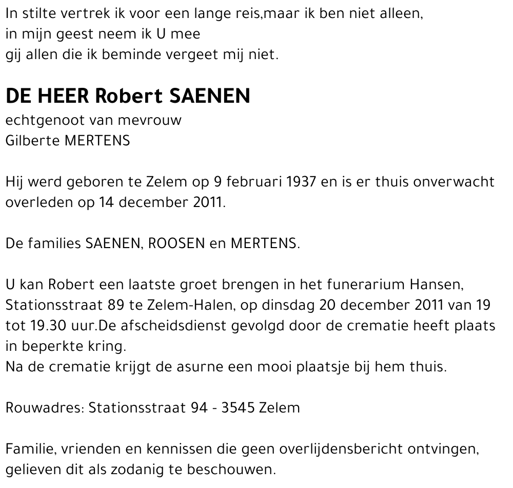 Robert SAENEN