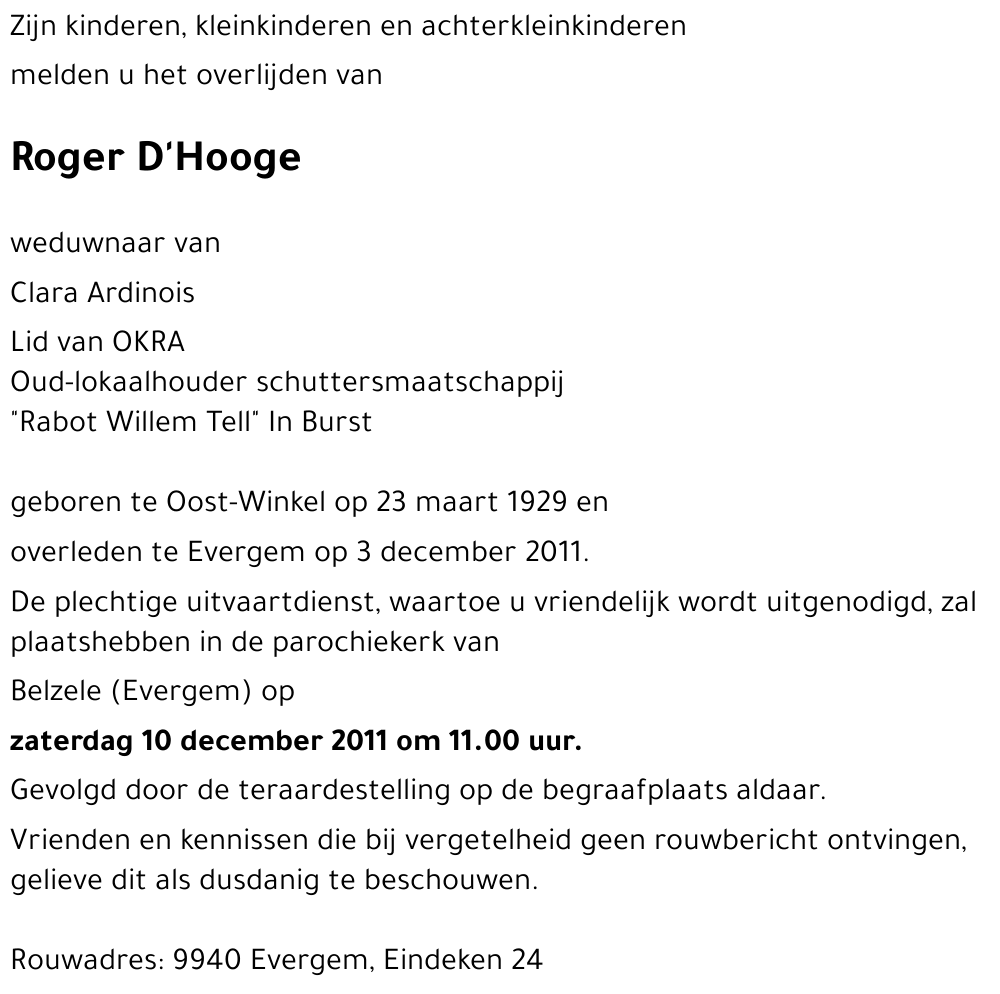 Roger D'Hooge