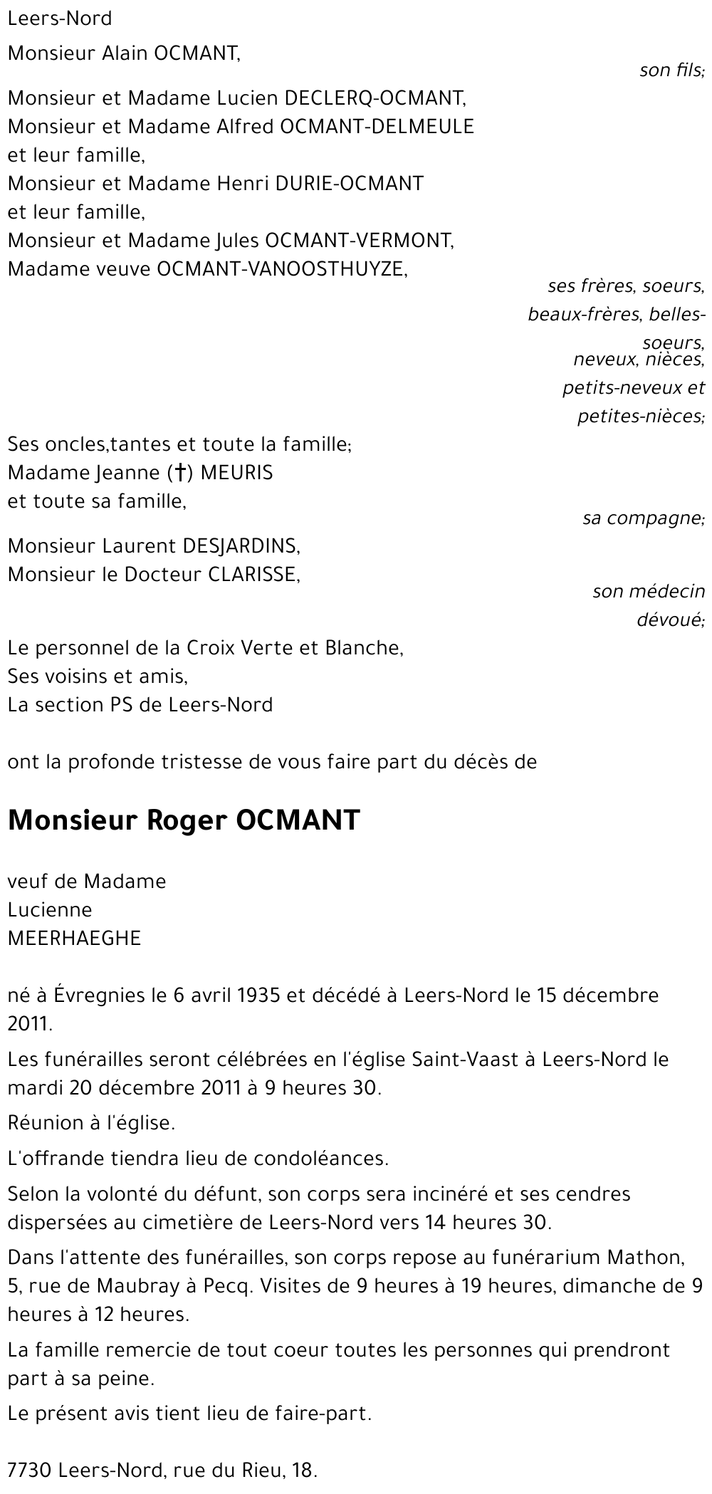 Roger OCMANT