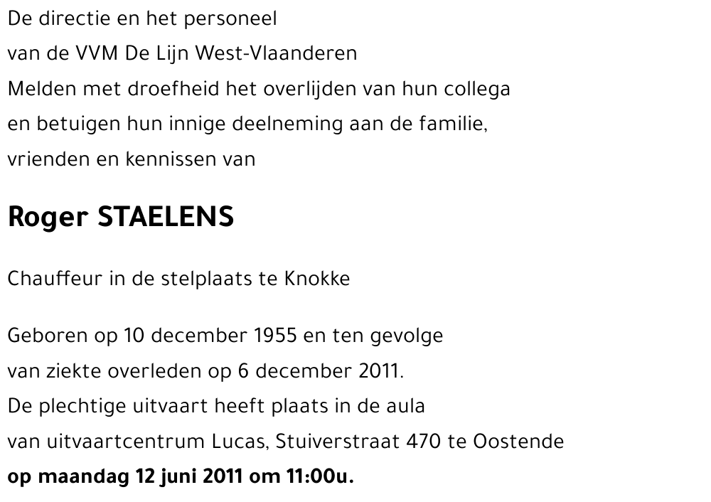 Roger STAELENS