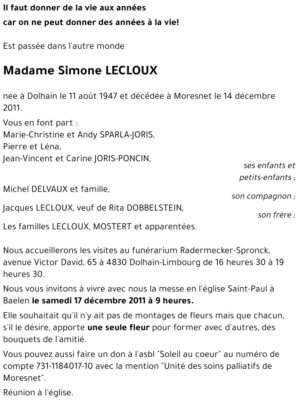 Simone LECLOUX