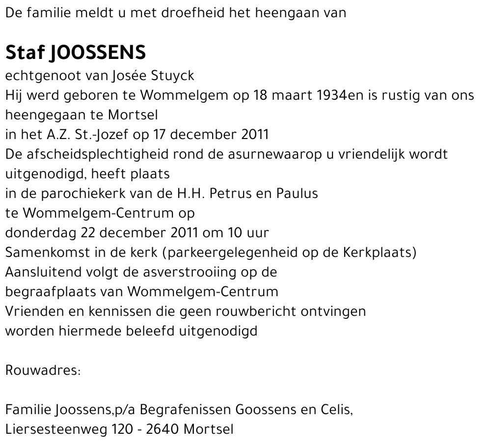 Staf Joossens
