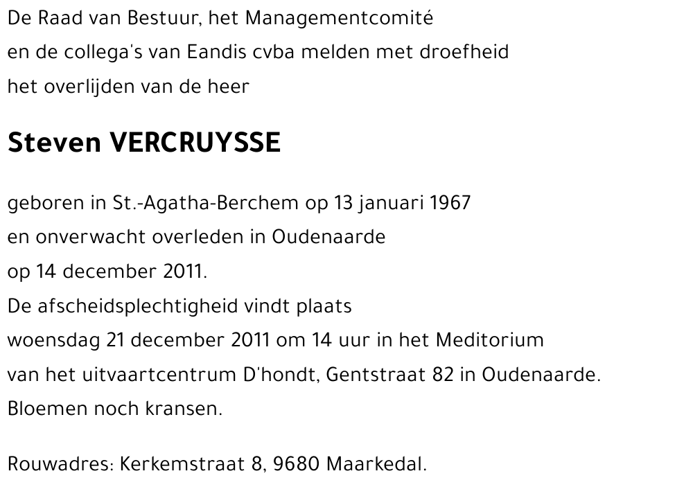Steven VERCRUYSSE