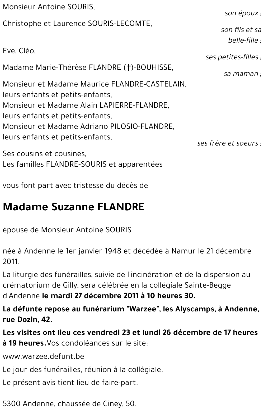 Suzanne FLANDRE