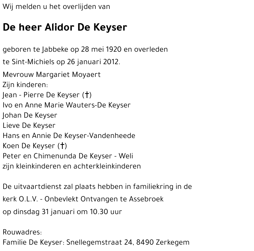 Alidor De Keyser