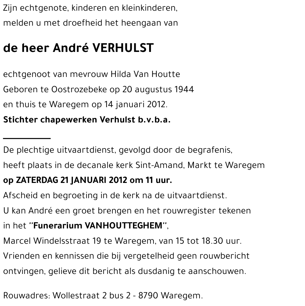 André VERHULST