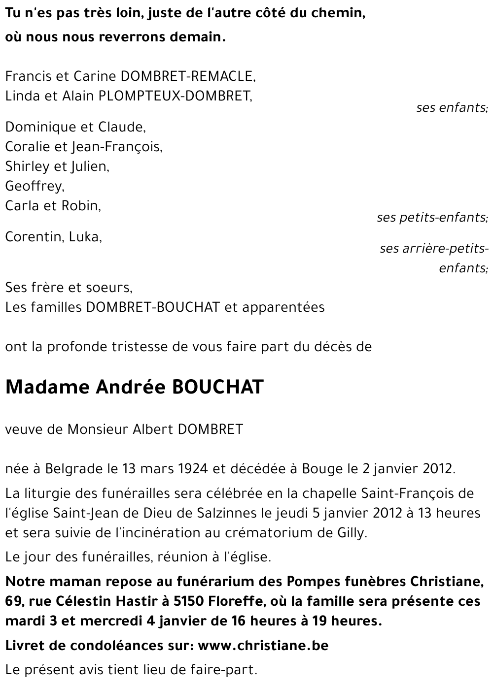 Andrée BOUCHAT