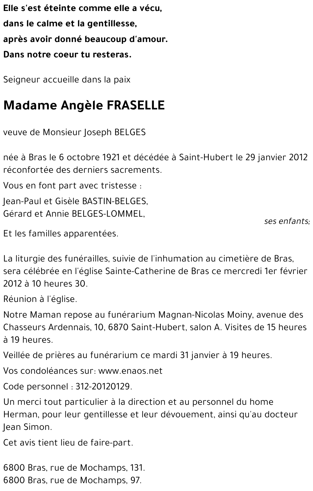 Angèle FRASELLE