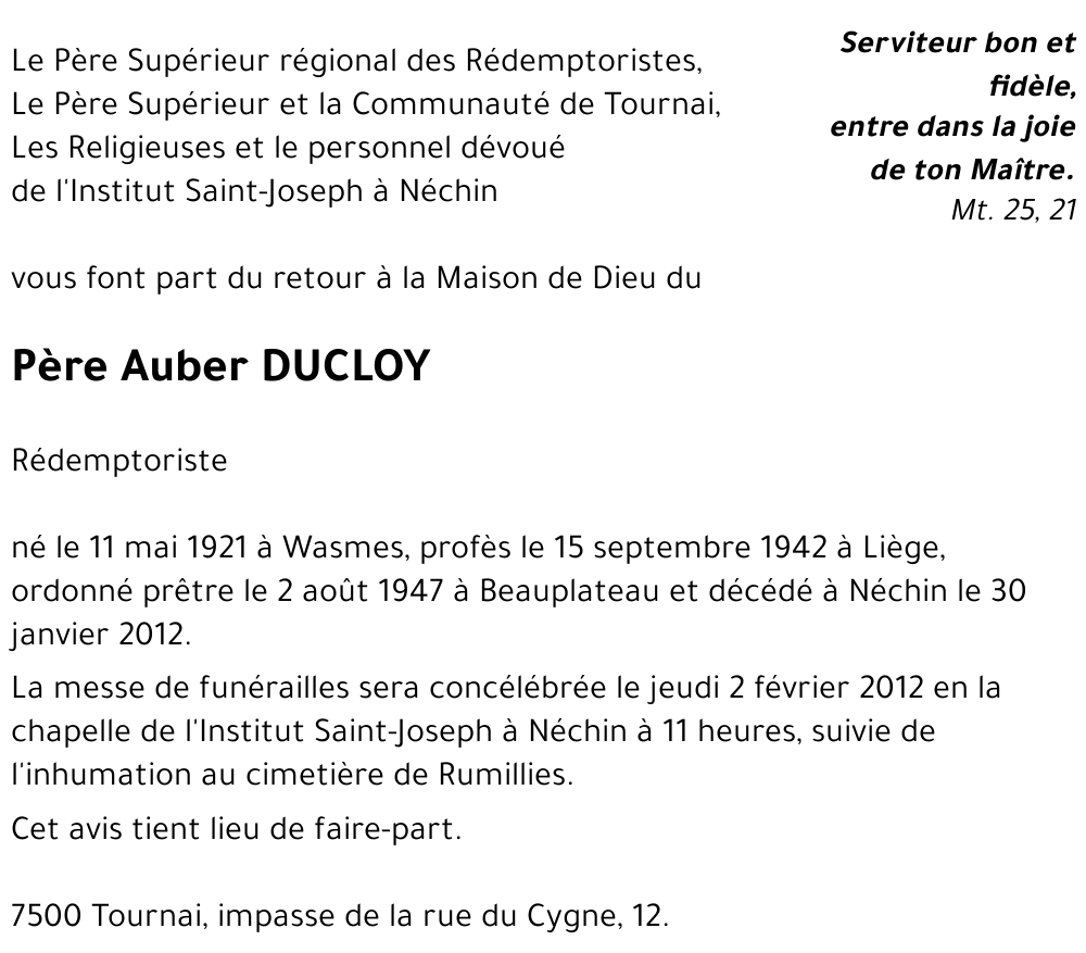 Auber DUCLOY
