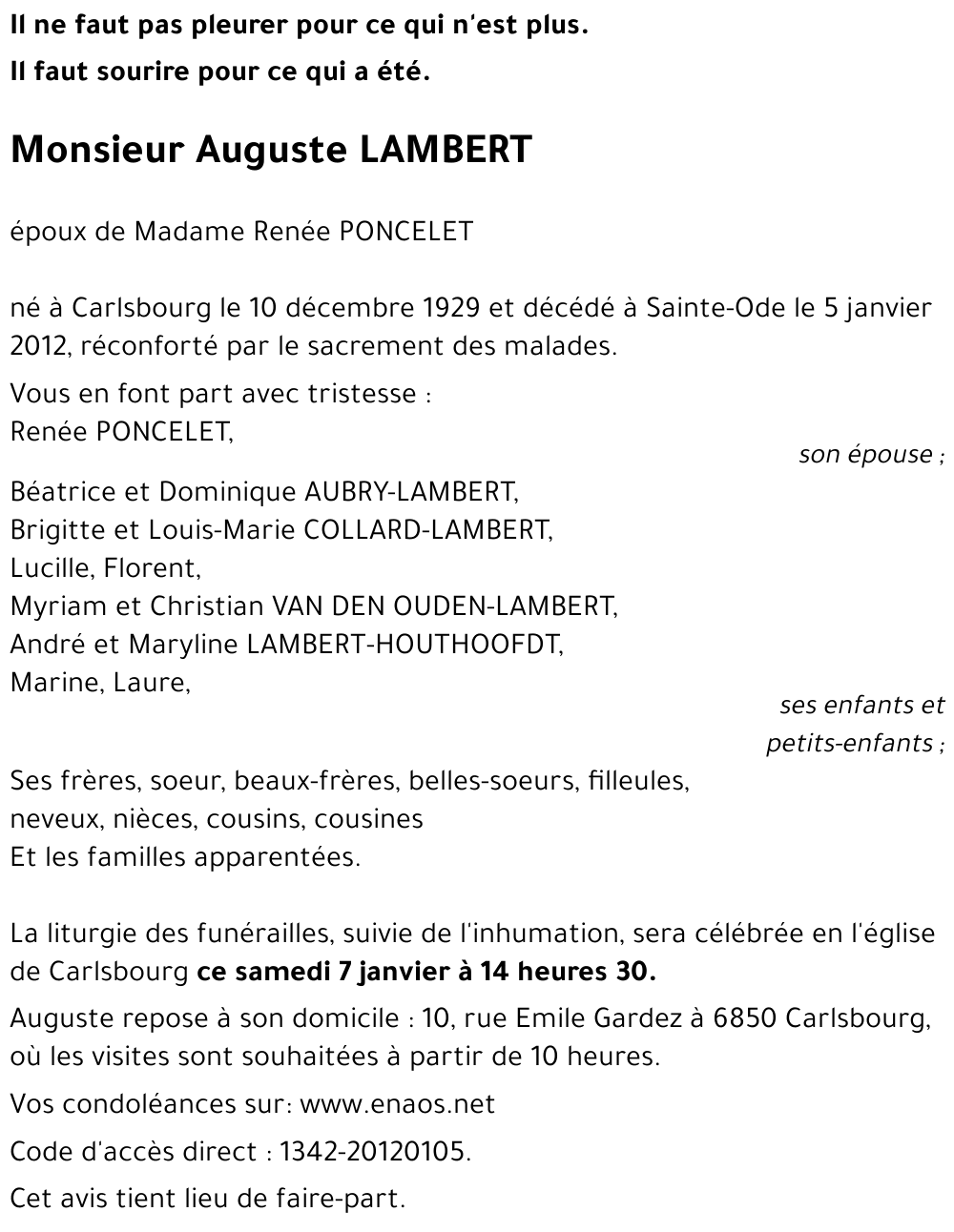 Auguste LAMBERT