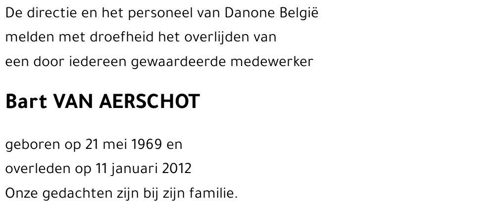 Bart VAN AERSCHOT