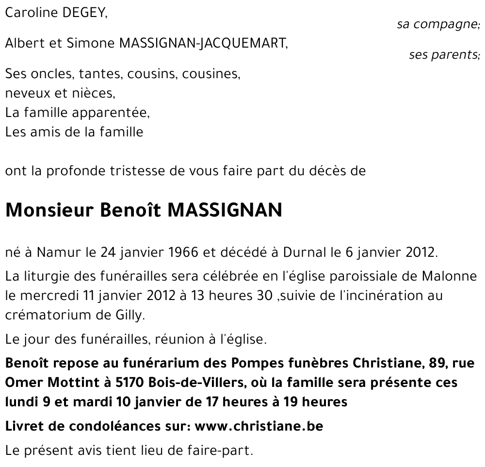 Benoît MASSIGNAN